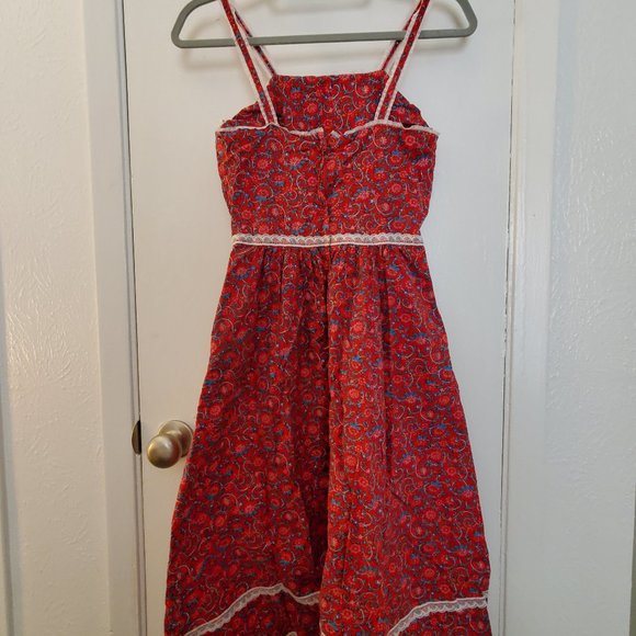 VTG Candi Jones CA Dress Paisley Floral Prairie Lace Dress Women EUC - Picture 4 of 6